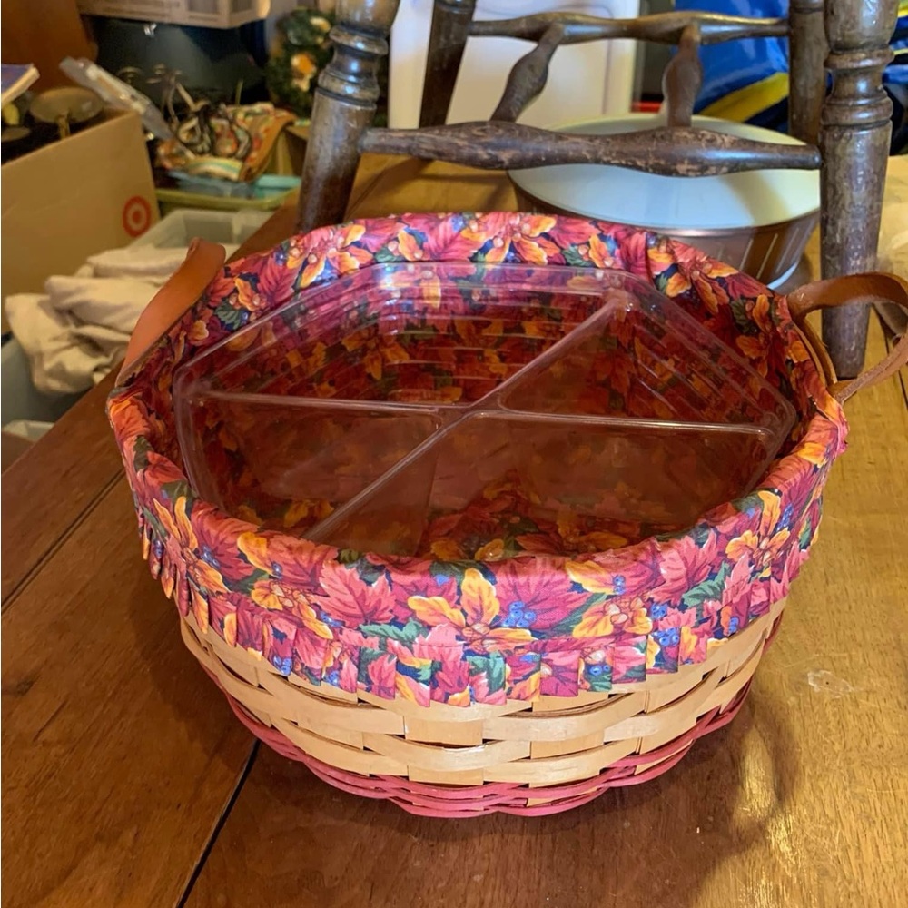 Longaberger 1995 Fall Leaves Basket with Liner